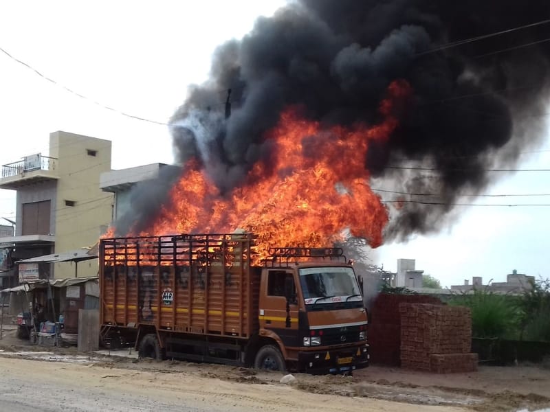 fire in metador due to sparking