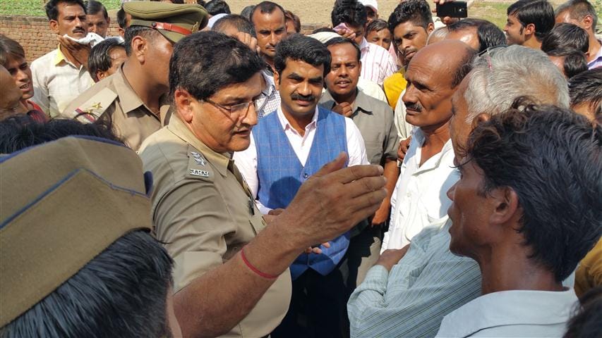 Ambedkar statue damaged people raging, uproar