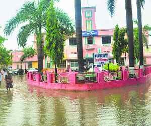 Rain water entered the houses, shops