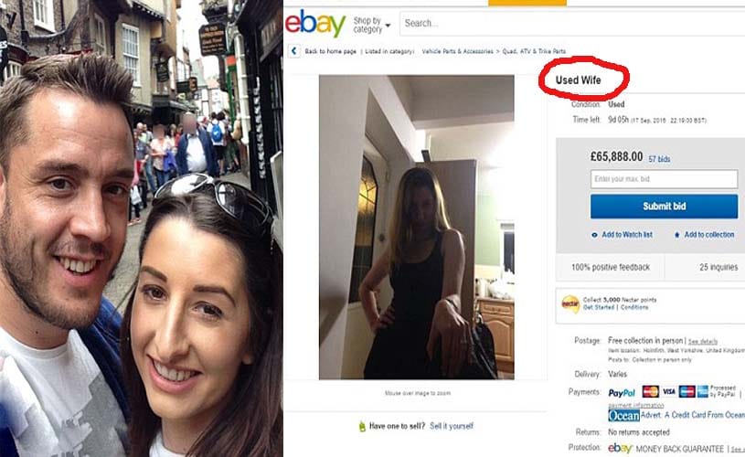 Man puts wife for SALE on eBay