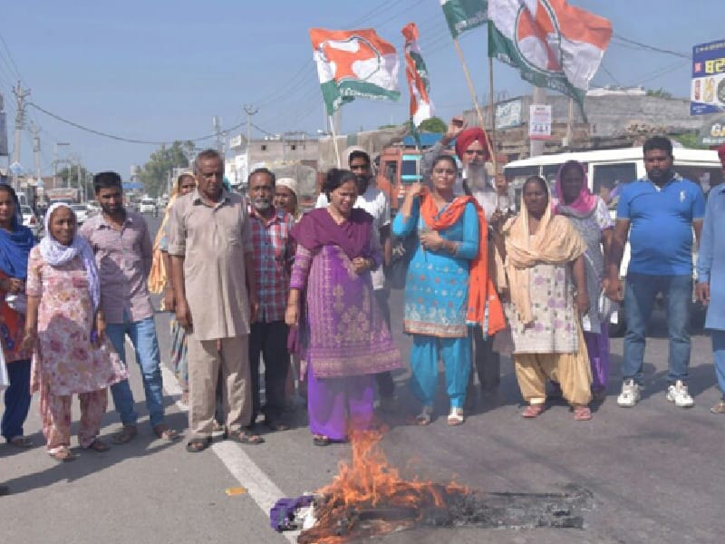 Congress workers, SAD MLA Virsa Singh Vltoha, Delhi-Ludhiana highway performance, Sangrur