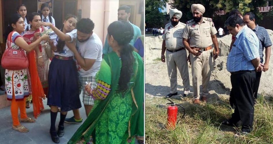 fire safety system gas leakage in hoshiarpur village school, 11 student admitted in hospital