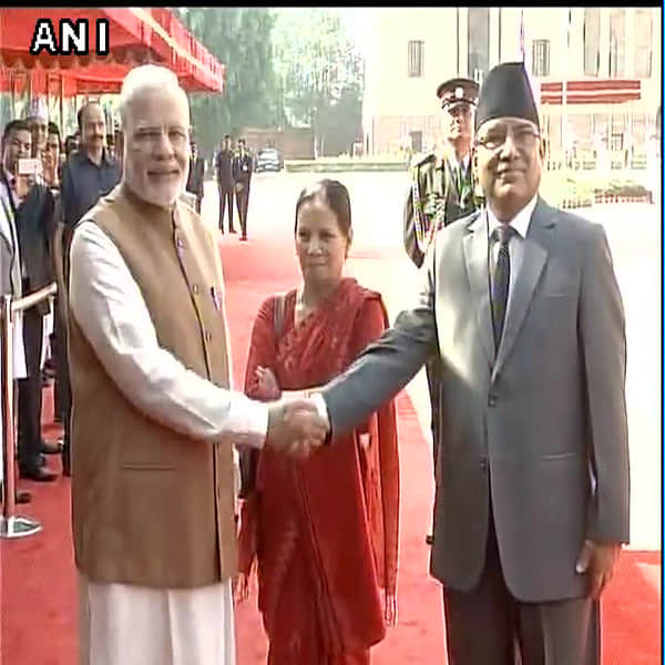 Nepal Prime Minister Pushpa Kamal Dahal meets PM Narendra Modi