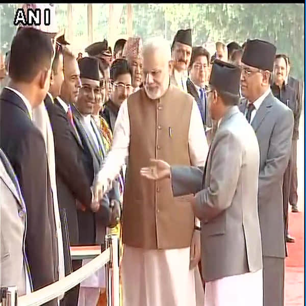 Nepal Prime Minister Pushpa Kamal Dahal meets PM Narendra Modi