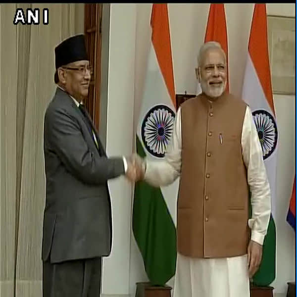 Nepal Prime Minister Pushpa Kamal Dahal meets PM Narendra Modi