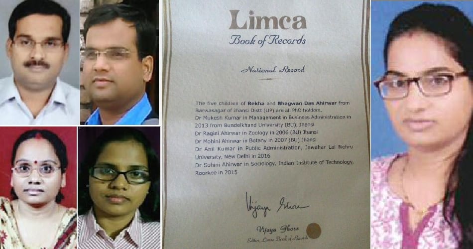 salute to family of five brother-sisters, all are phd degree holders and name record in limca book