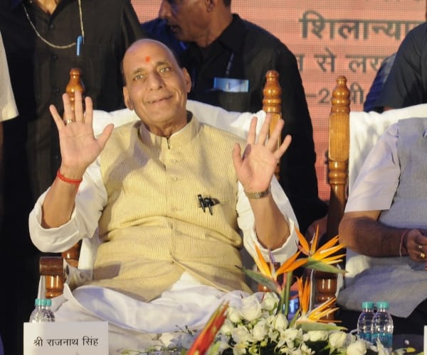 Rajnath singh laid foundation stone of outer ring road in Lucknow.