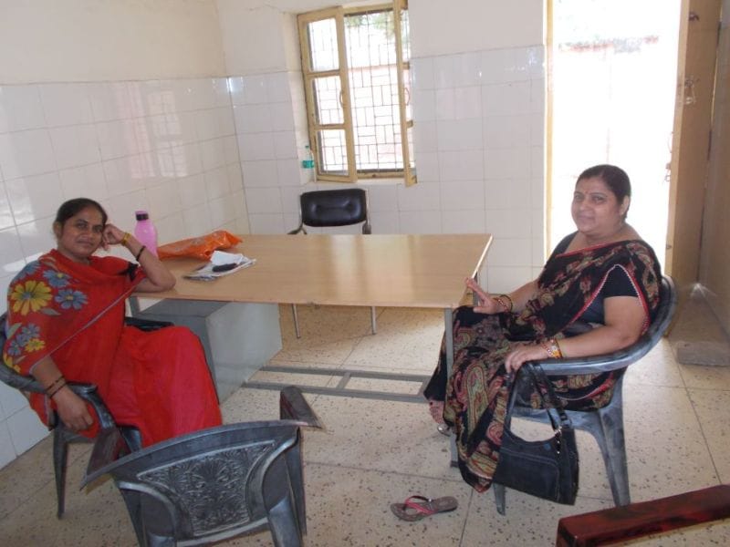 Women reporting outpost in the district hospital, arranging helpline