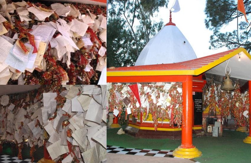 devotees offering letter to golu devta.