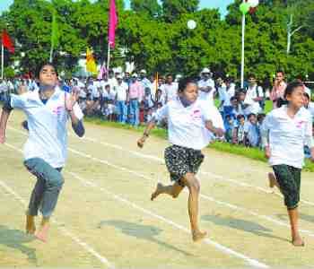 Players ran on the track of pragati