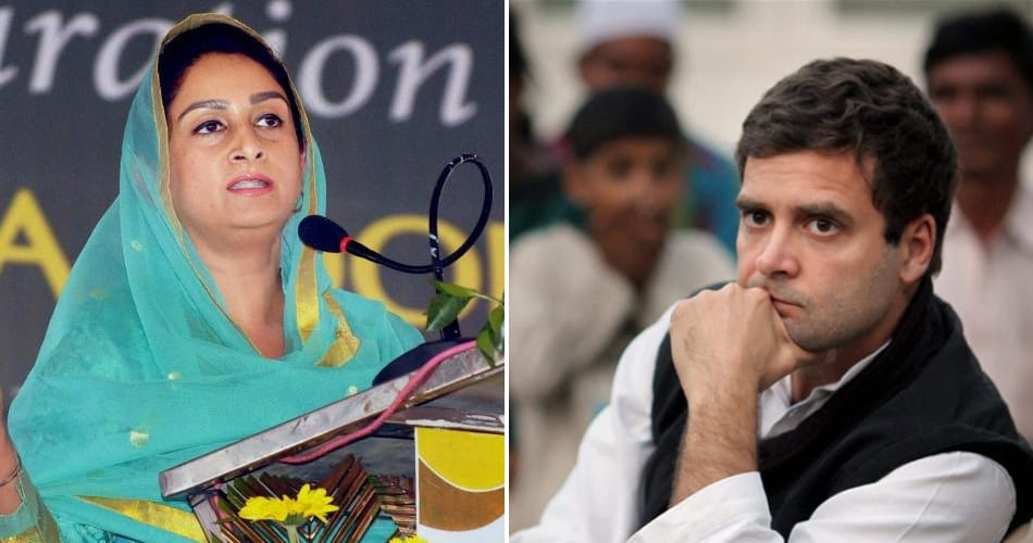 harsimrat kaur badal on congress, comment on rahul gandhi