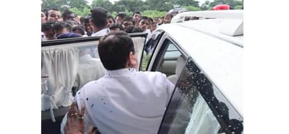 AIIMS Students Throw Ink At Union Health Minister JP Nadda