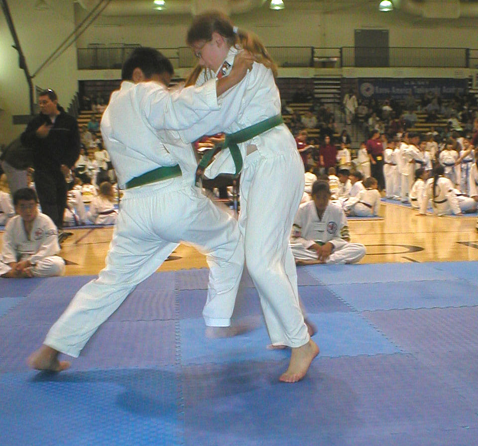 judo karate training in school.