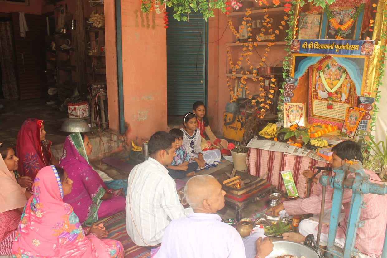 The worship of the Lord Vishwakarma