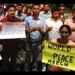 आर्मी कैंप पर आतंकी हमले के विरोध में कैंडल मार्च