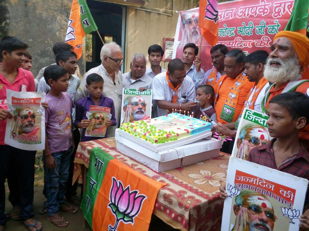 The service proceeded to congratulate Narendra Modi