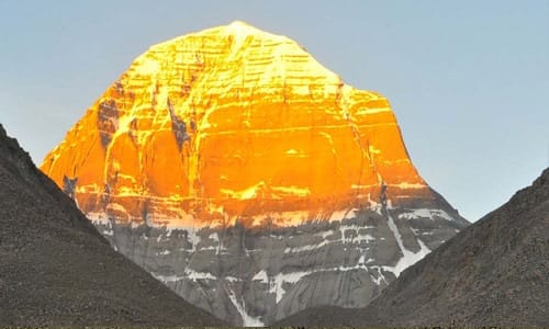 kailas mount turn into gold