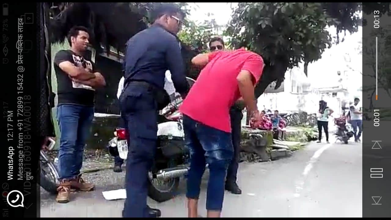 cpu police beating youth in nainital