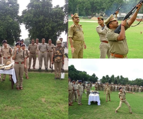 test of policemen in Lucknow.