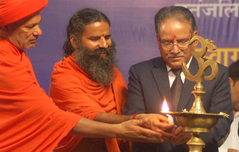 nepal pm praises baba ramdev patanjali products