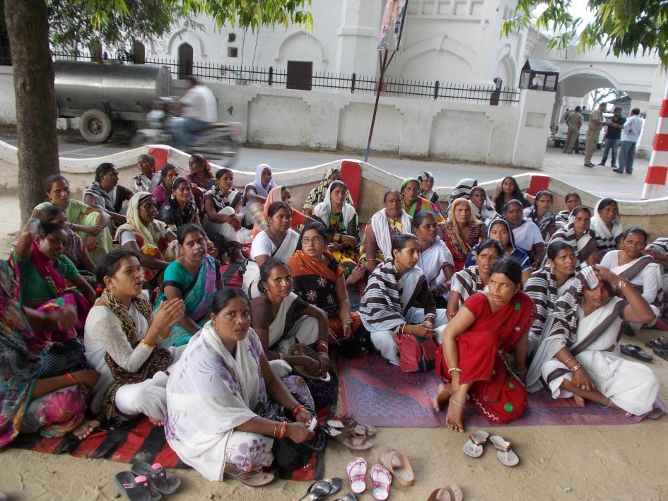 Five contract workers sit on a hunger strike from today