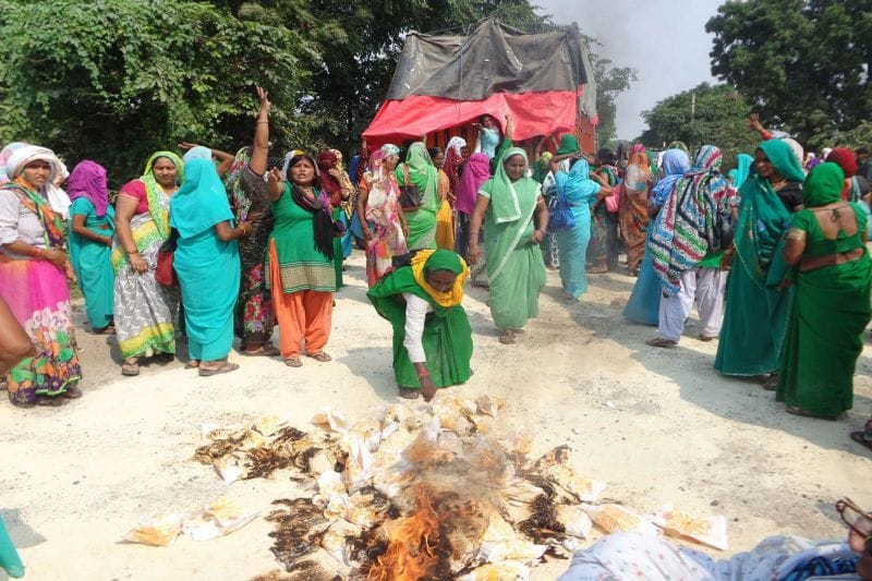 agitation of anganbadi employees