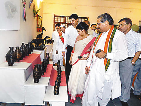 opening of a painting exhibition by collector