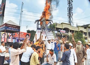 anger on pakistan,  people burns effigy