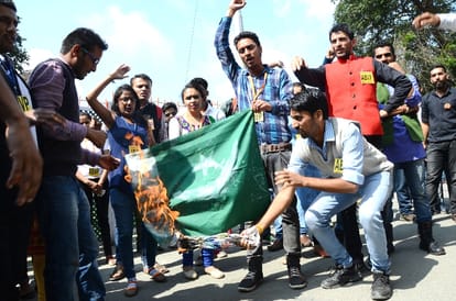 Protest Againest Pakistan in Himachal, alert.
