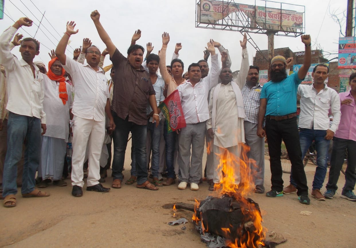Angry people burst on terror