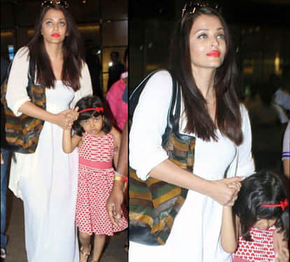 Aaradhya Bachchan Looks So SCARED when Aishwarya Rai returns from Dubai 