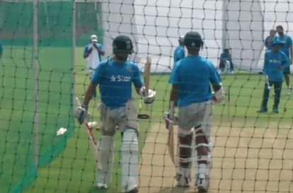 Players of team india practices in Green Park at Kanpur
