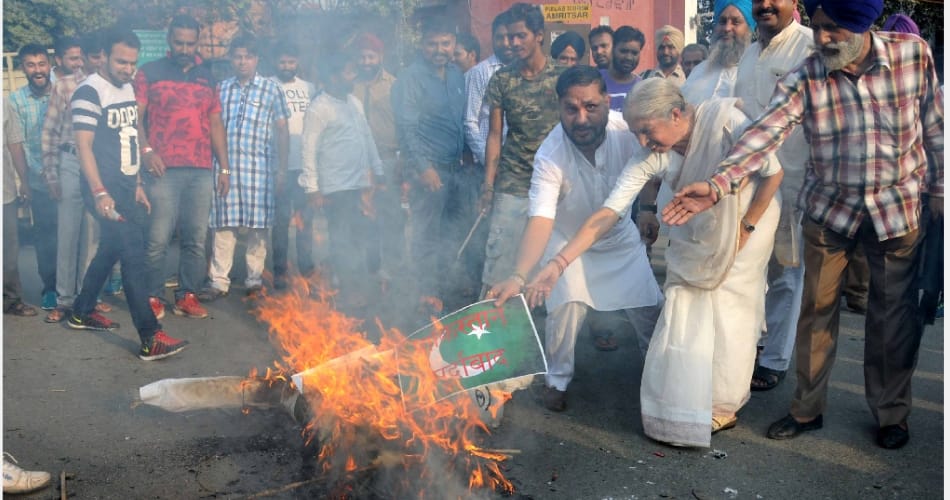 Uri terrorist attacks Protest against pakistan in punjab