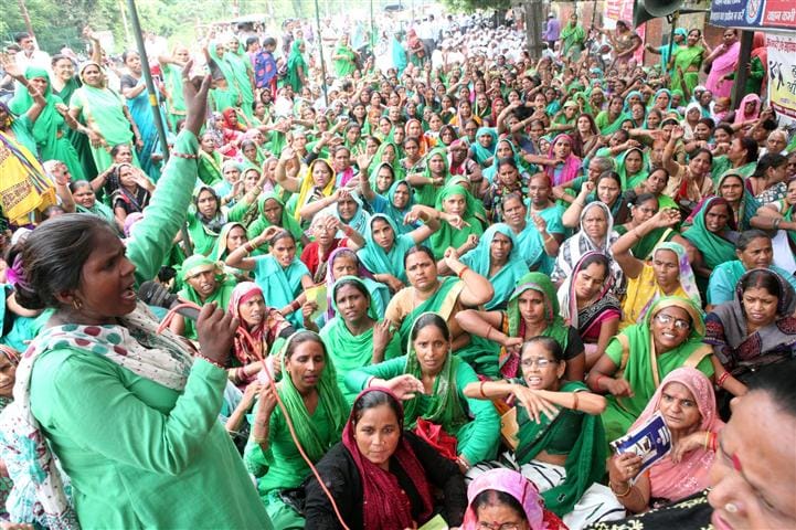 Anganwadi Caryktri sitting on hunger strike
