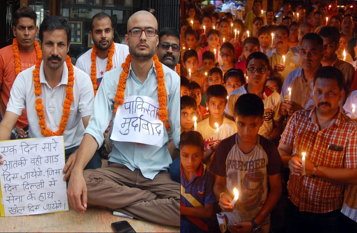 people in anger on uri attack.