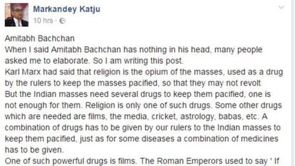 Amitabh Gives Answer to Justice  Katju's remark 