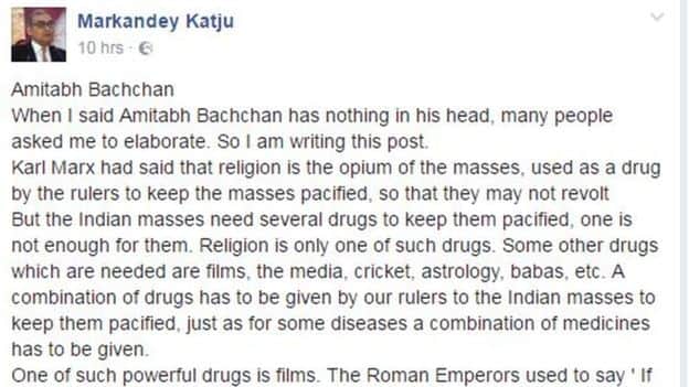 Amitabh Gives Answer to Justice  Katju's remark 