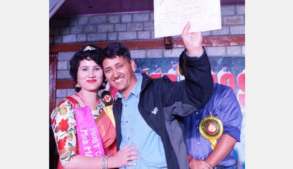 Deepika Wins Mrs Manali Competition at Manali.