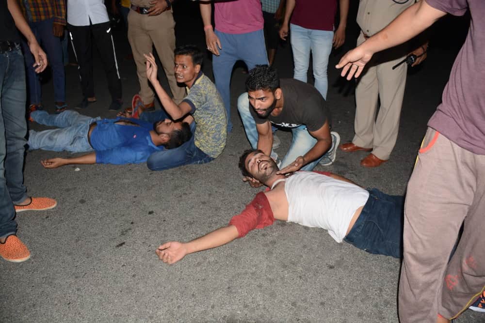 police beating innocent people, publice got angry
