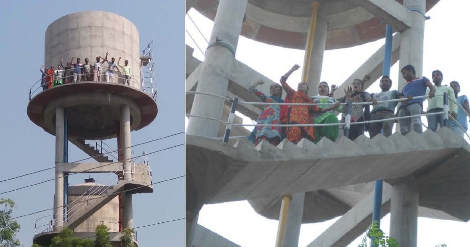 Teachers Protest, Unemployed PTI Teachers, water tank 