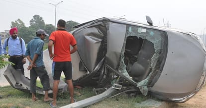 Major car accident at airport road near tdi city