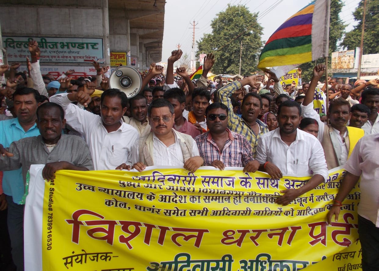 protest for the right of schedule tribe