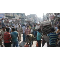 encroachment, police,rewari,market
