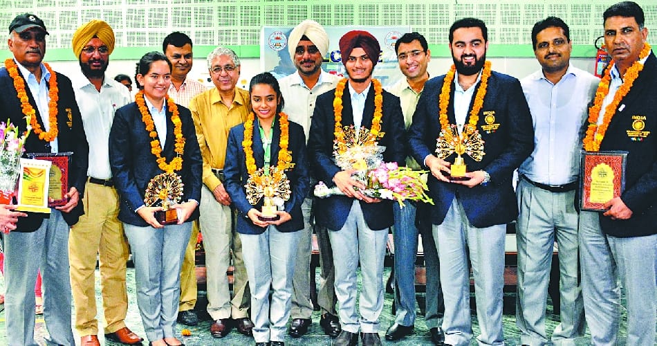 special honour of medal winners chandigarh shooters by punjab university