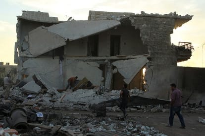 Air raid on a convoy of humanitarian aid group, killing 12 volunteers