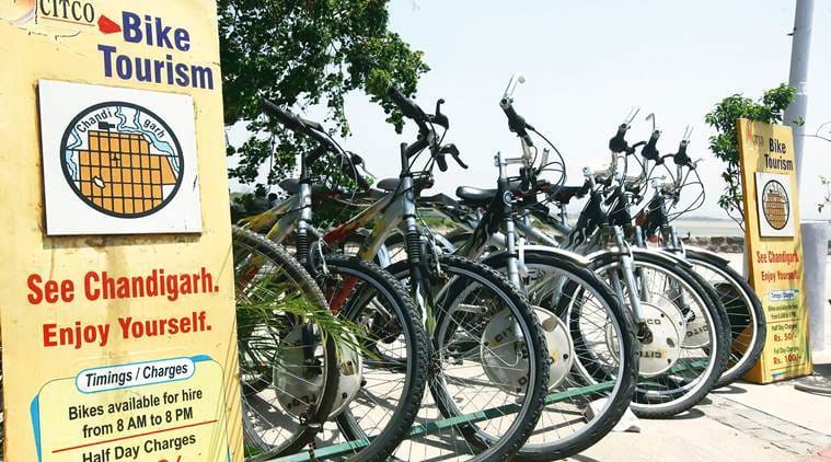 special facility of cycle on rent on sukhna lake chandigarh