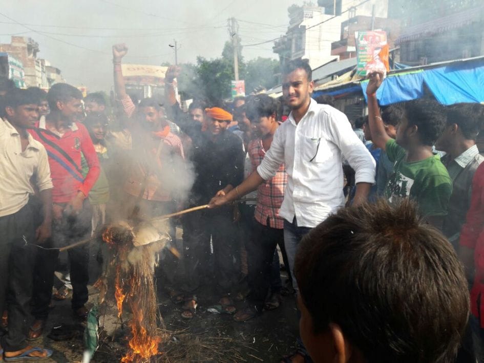 Sharif's effigy burned on nefarious doings