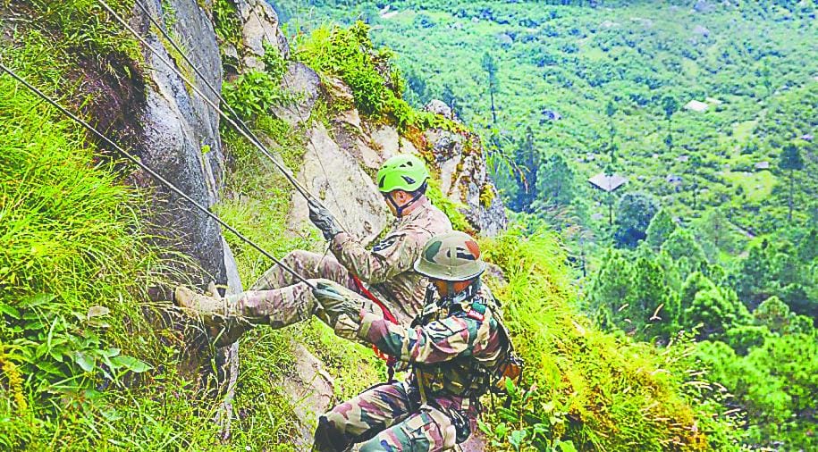 Dense forests and rugged military sweating