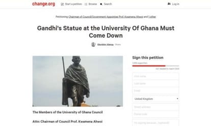 campaigning start in University of Ghana for removing Mahatma Gandhi's statue 