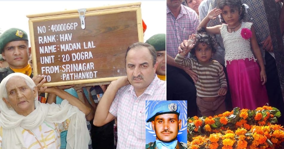 funeral of indian army martyr hawaldar madal lal sharma in pathankot of punjab